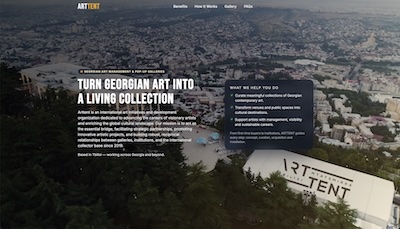 Arttent landing page