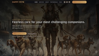 Pets landing page